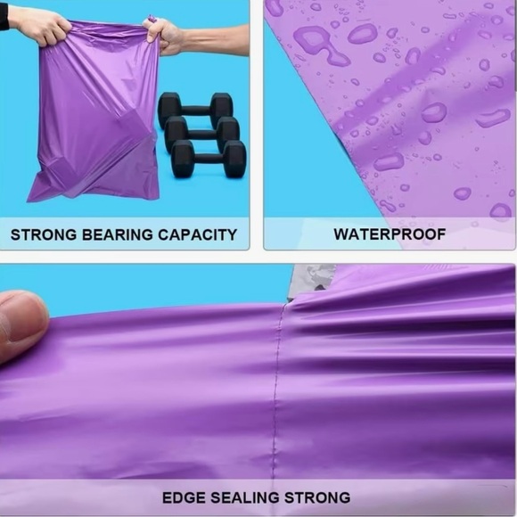 14.5 x 19 set of 20 Purple Waterproof poly mailers - Picture 3 of 3